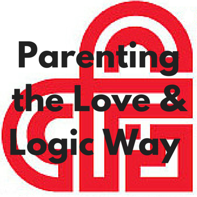 "Parenting the Love & Logic Way" logo, red sideways heart