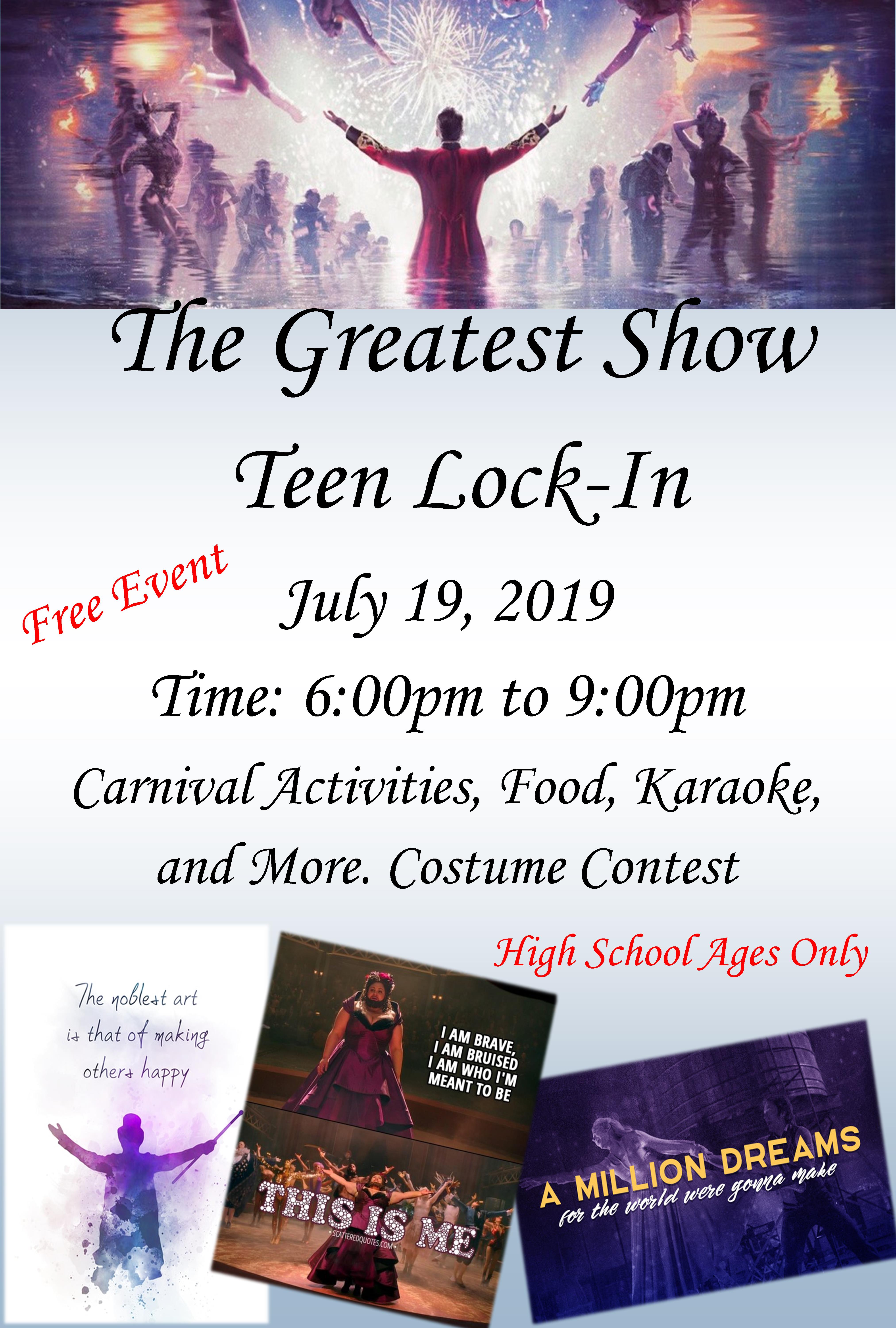 The Greatest Show Teen Lock-In