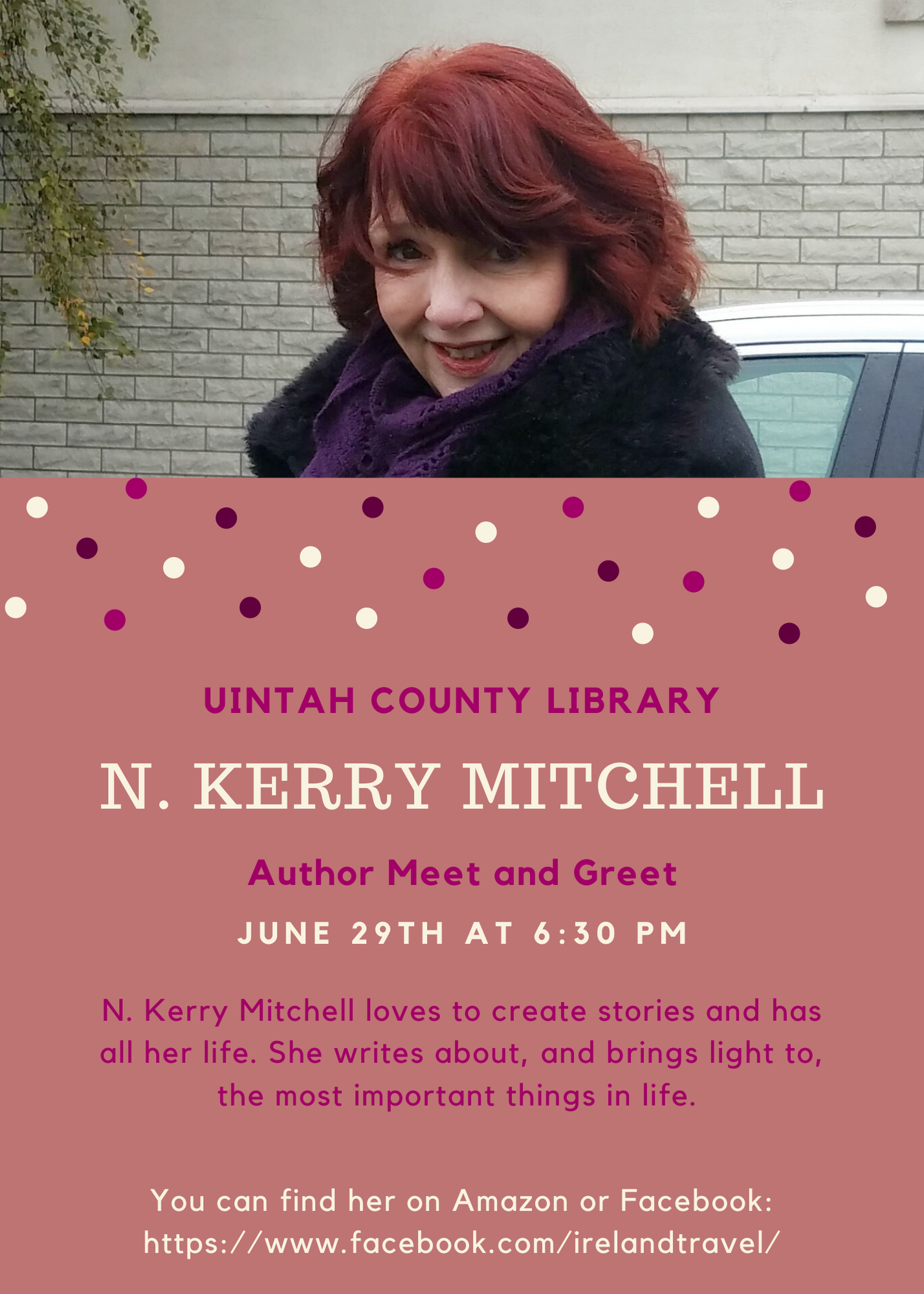 Uintah County Library presents N. Kerry Mitchell Author Meet and Greet June 29th at 6:30 p.m. 