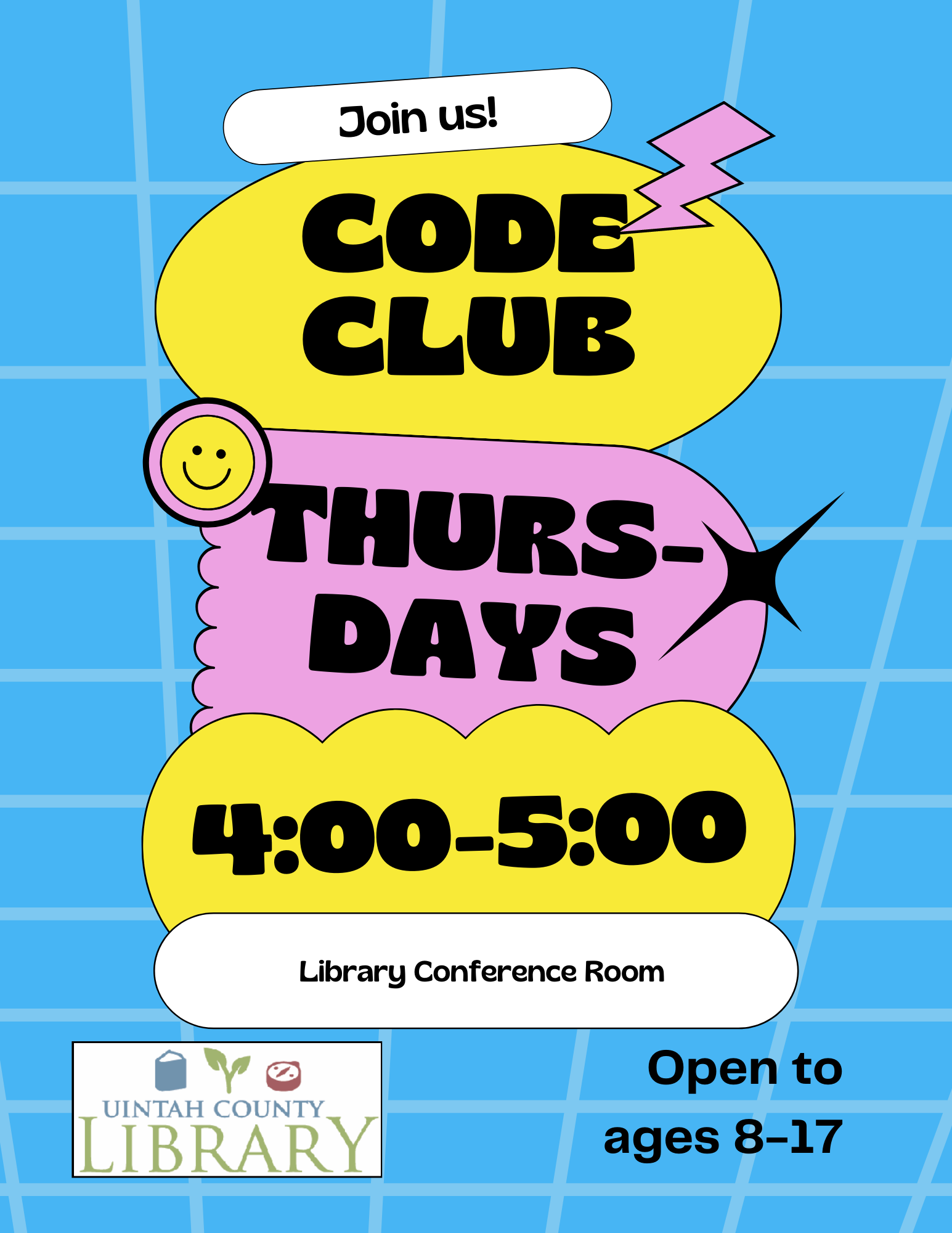 Code Club Thursdays 4:00-5:00 Library Conference Room
