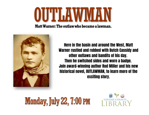 OUTLAWMAN flyer. Picture of Matt Warner, event details. 