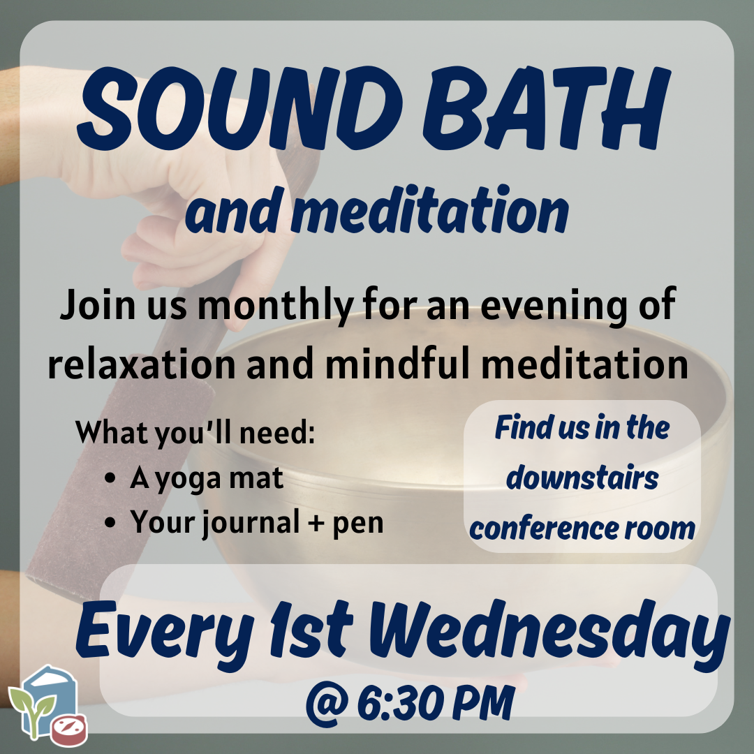 information about the event in front of an image of a singing bowl.